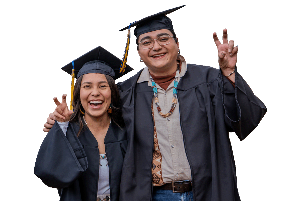 FLC seniors in graduation attire.